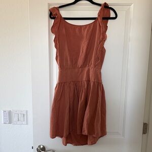 Free People Rust Ruffle Mini Dress